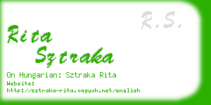 rita sztraka business card